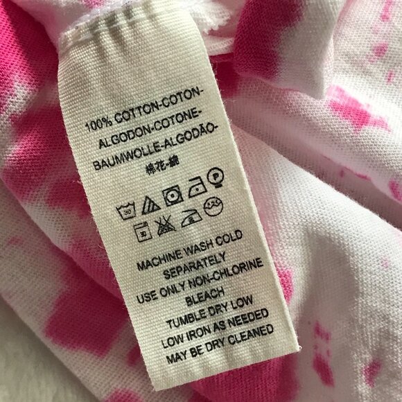 Free People Tie Dye Anytime Tank in Pink Women's Size Large Peplum 100% Cotton - Picture 6 of 9